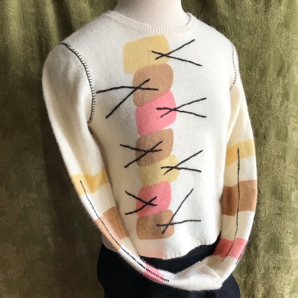 Angora Wool Sweater Ivory (see measurements) - Picture 2 of 8